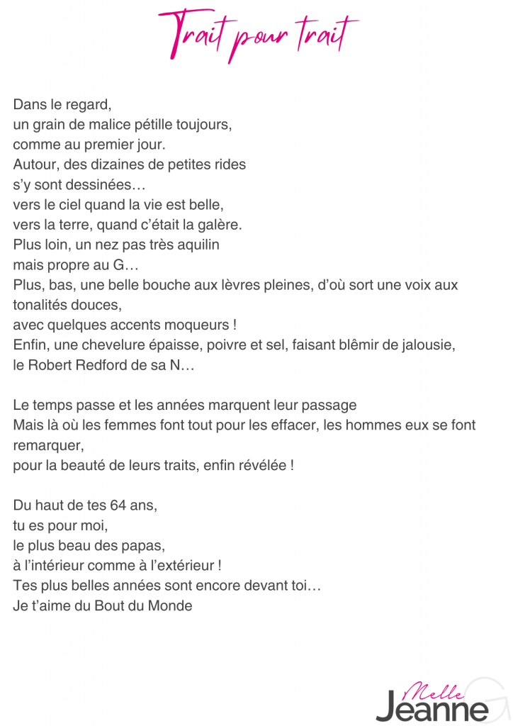 texte ecrivain public - discours anniversaire papa